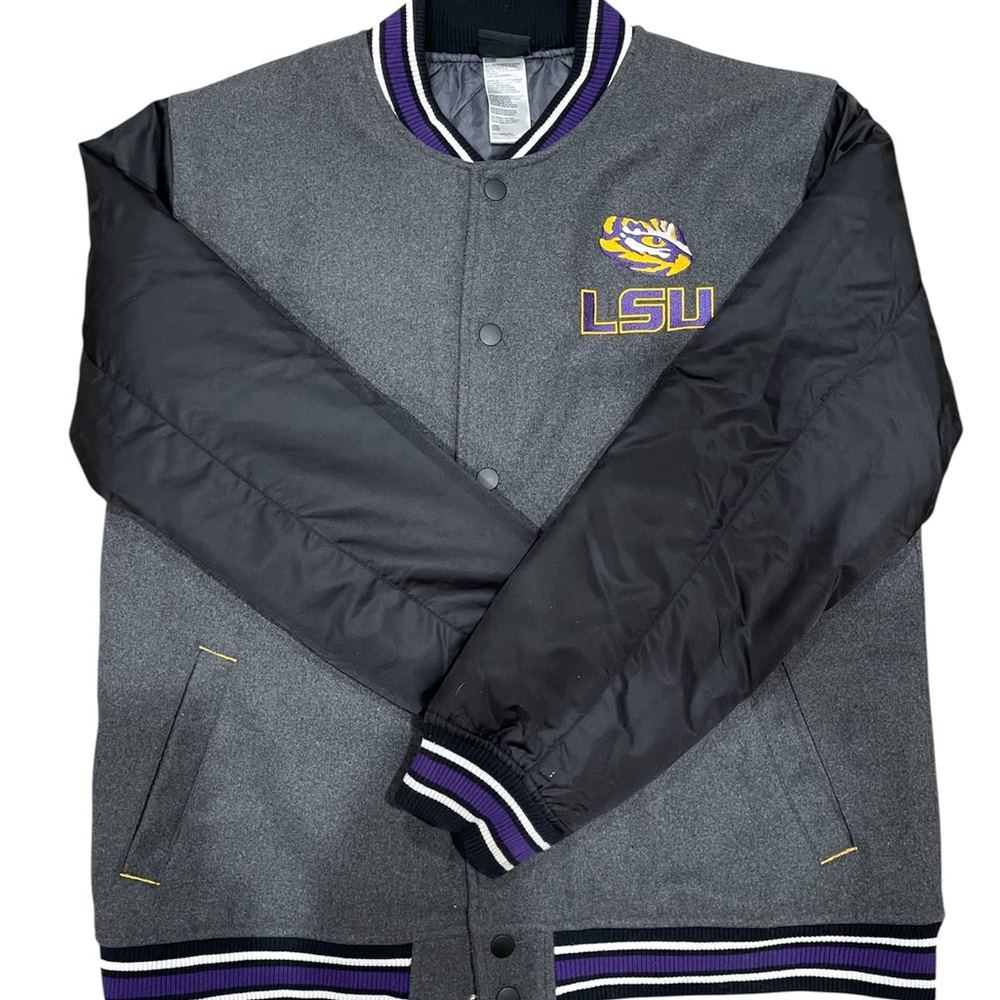 LSU Gray and Black Bomber Jacket